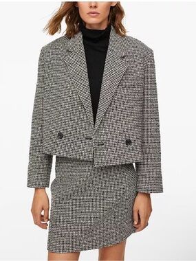 MANGO (MNG)  Houndstooth Wool-Blend Blazer